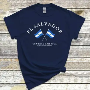 El Salvador Flag T-shirt, El Salvador Sweatshirt, Central America, Soft and Comfortable Pullover Tee, Souvenir Cotton