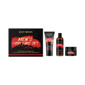 East Moon Men's Bath and Skincare Set: Facial and Body Multi Effect Cleansing, Moisturizing, and Moisturizing