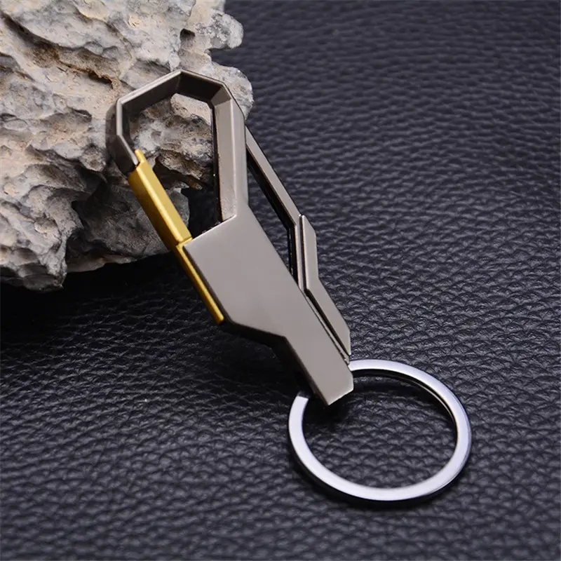 Punk Style Key chain Key ring Silver Color metal inlay keychain for Classic men car key Chain Romantic Gift For Man Women