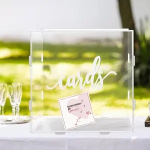 Clear  Card Box,Large  Card Box for Wedding Reception, DIY Clear Wedding Envelope  Box for Party,Graduation, Shower,Birthday Decorations,Memory Box