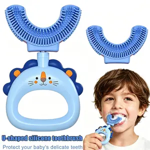 U-Shaped Manual Toothbrush for Kids, Soft Food-Grade Silicone Bristles, Gentle Teeth Cleaning, Protects Sensitive Gums, Encourages Good Brushing Habits
