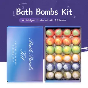 24-Pack Bubble Bath Balls Gift Set, Essential Oil Bath Balls, Foot Soak Balls, Christmas Gift Box Set, Bath Bombs Kit, Body Care