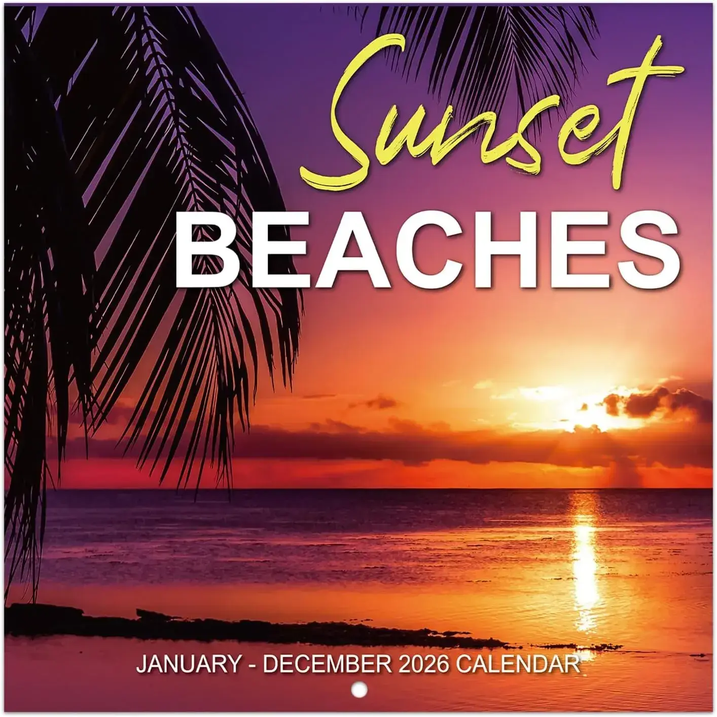 2026 Wall Calendar BEACHES, 12 Months Hangable Wall Calendars, from Jan 2026 - Dec 2026, 12" x 24" (Open), Wall Calendar with Thick Paper