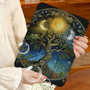 Triple Y-Shape iPad/tablet PC Case with Pen Holder, Creative Life Tree & Friend Patterns, Scratch/shock Resistant, Perfect for Work/travel/home