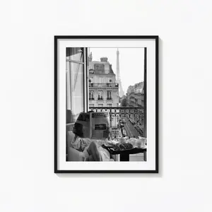 Woman Reading Newspaper in Paris Print, Paris Black and White Wall Art, Vintage Print, Photography Prints, Museum Quality Photo Art Print funny
