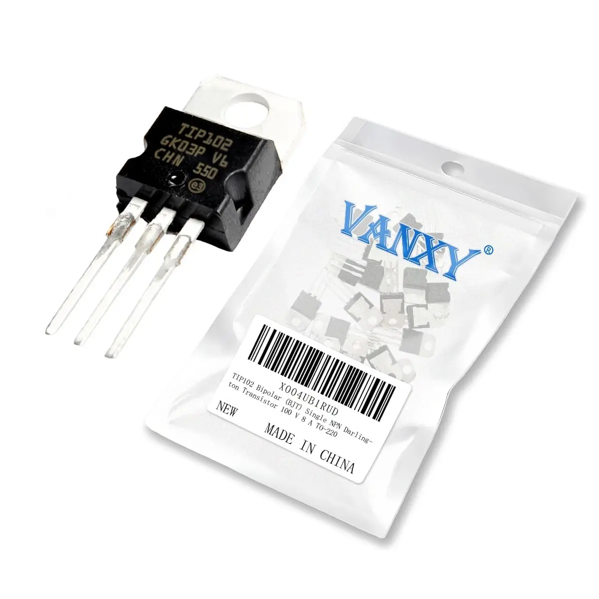 20PCS TIP102 Bipolar (BJT) NPN Darlington Transistor 100 V 8 A TO-220