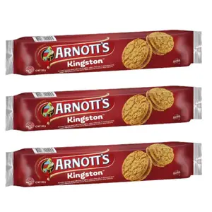 Delicious Kingston Biscuits (Pack Of 3 x 200g EA) A velvety blend of rich chocolate creamy flavour, Aussie Made & Loved ... Cookie Snack Cookie Dough Chunk