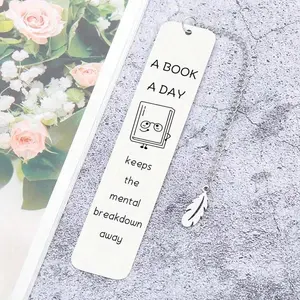 Stainless Steel Bookmark, 1 Count Book Mark with Decorative Chain, Reading Bookmark, Book Accessories for Home School Office, Gift for Book Lovers