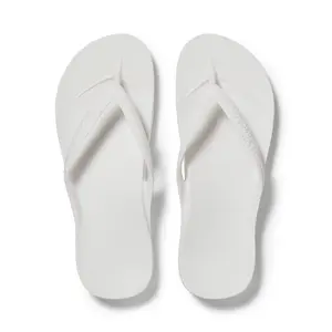 Arch Support Flip Flops - Comfortable & Supportive Sandals for Women - White - Archies Footwear