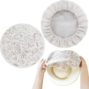2 Pack 10'' Bowl Covers for Bread Proofing with Plastic Liner,  Cloth Bread Bowl Cover for Sourdough Rising