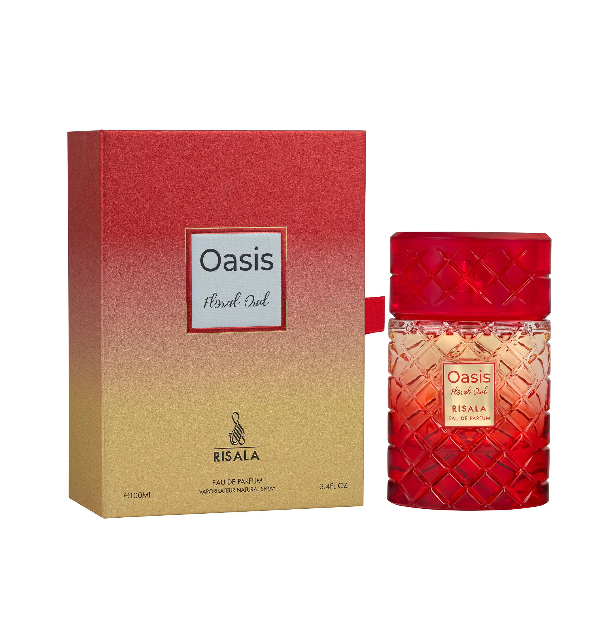 RISALA OASIS Floral Oud EDP Women's Perfume - 3.4 fl oz (3-3.9 fl oz Range), Floral Oriental Scent with Jasmine, Vanilla, Madagascar Notes, Daily Wear, Single Item, Women's Fragrance, Adults, Feminine Energy, Exotic Blend, Day/Night, Bold And Feminine, 3,
