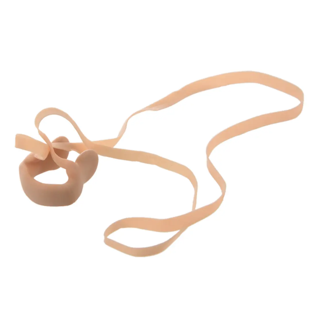 Beige Elastic Nylon-Silicone Rubber Nose Clips with Easy-Attach Design, Elastic Strap, Water Entry Prevention & Nasal Cavity Protection for Swimming