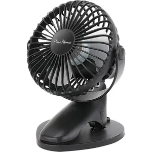 Portable Clip Fan  Operated,3 Speeds USB Rechargeable Mini Table Fan with  Airflow,360?Rotation Ultra Quiet Personal Desk Fan for Home Office Bedroom Dorm  Camping(Black)