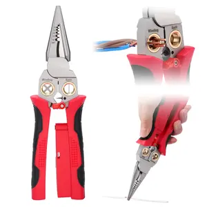 8-in-1 Wire Stripper Pliers Compact Portable Multi-Function Electrician Tool for Circuit Repair Outlet Installation & Professional Use Wire Stripping Cutting Crimping