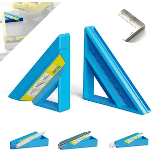 Tile Tool, Tile Edge Trim  Tool for Installation, Precise 45- Miter Cut Tile Trim Square Accessories for Pro and Beginner (, Blue)