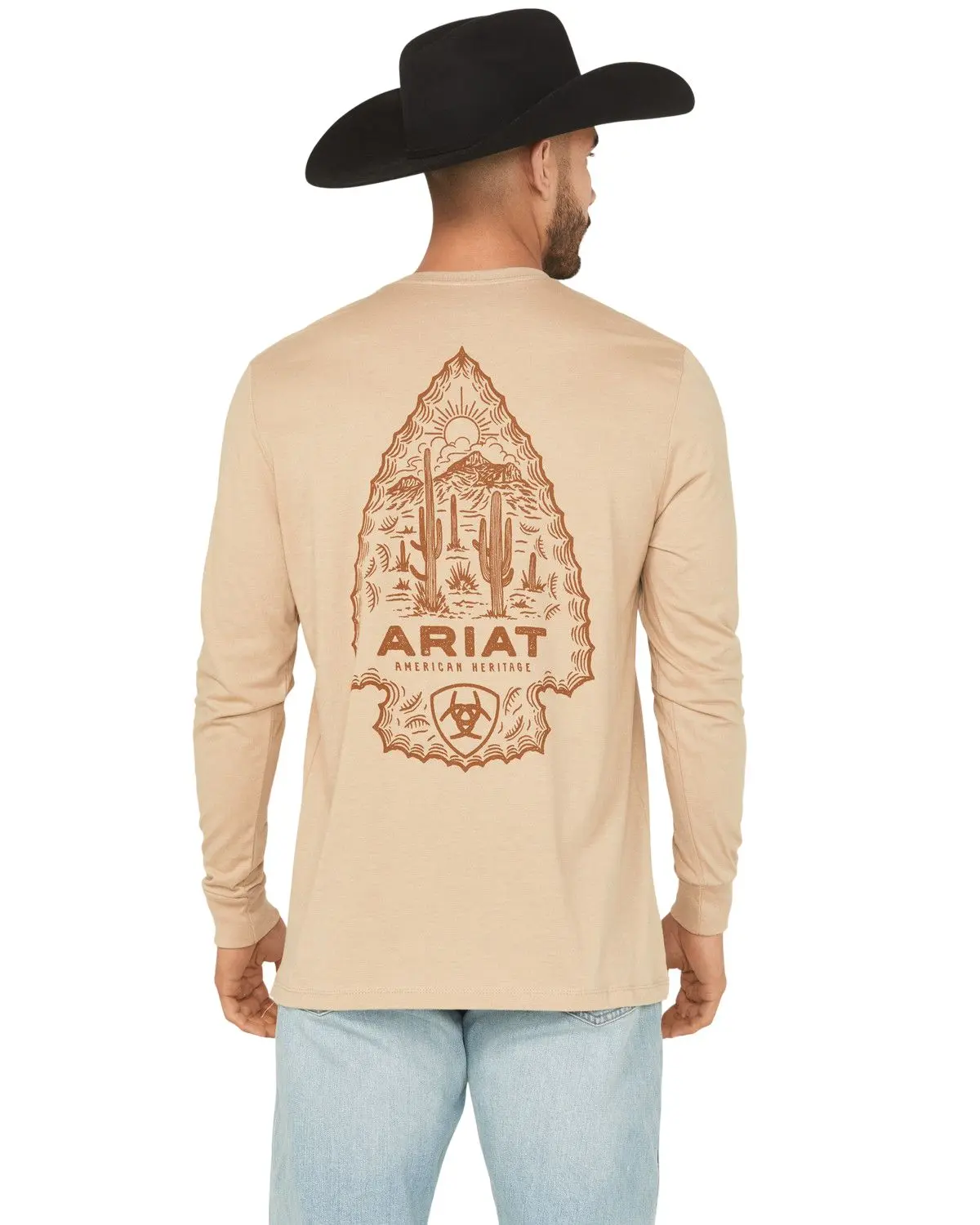 Ariat Men's Men'S Boot Barn Stone Arrowhead Long Sleeve Graphic T-Shirt - 10074715