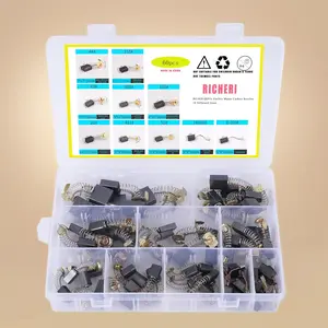 60Pcs Electric Motor Carbon Brushes, 10 Size Assortment Kit for Power Tool Replacement & Repair