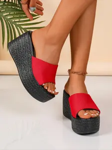 Summer Must-Have! Women’s Wedge Sandals – Multiple Colors Available | Light Green Fabric, Rubber, Breathable Chunky Heel, Open Toe for Beach, Travel & Daily Style