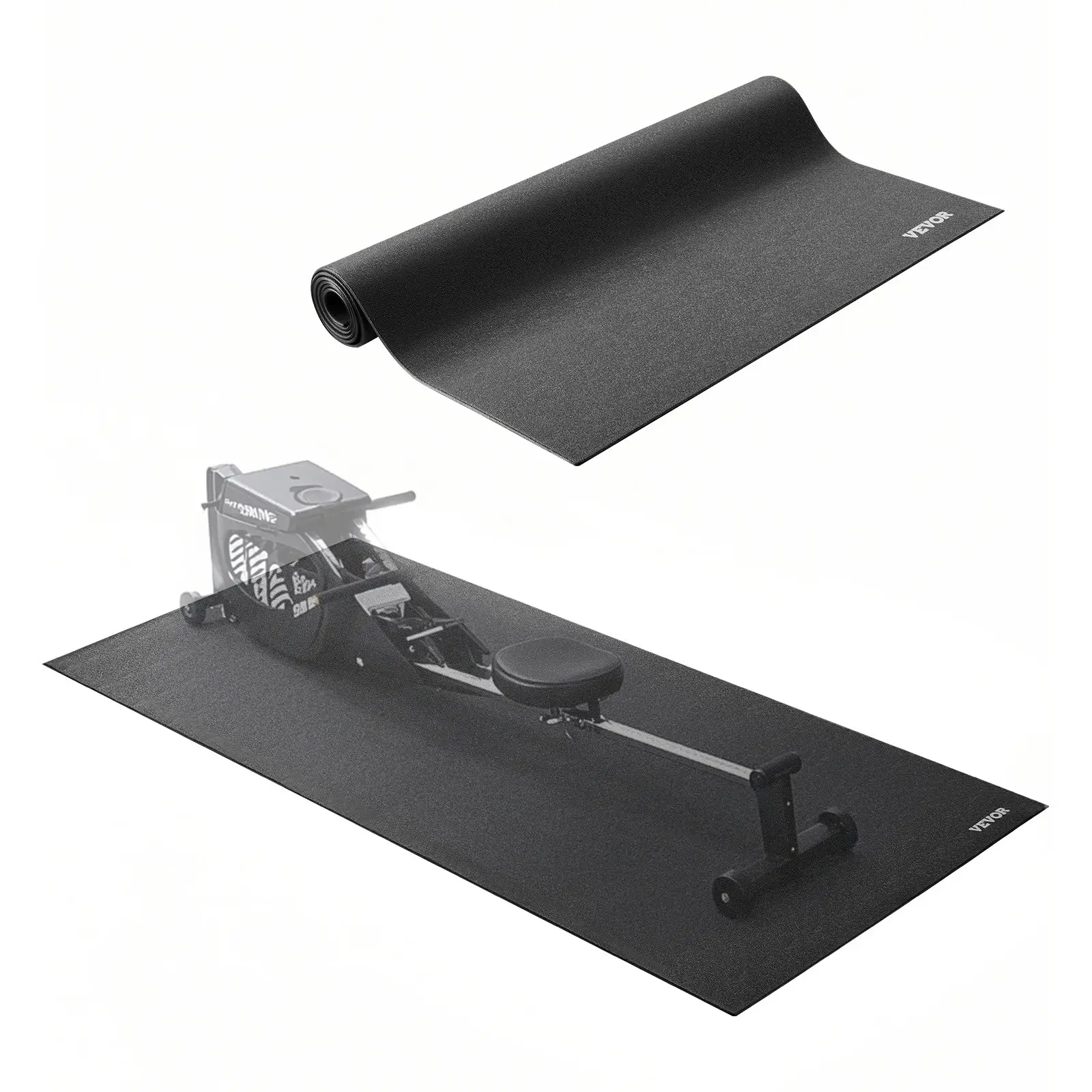 VEVOR Flat Treadmill Mat for Carpet Floors, 6 mm (0.24 in) Thick 29.92x71.65 in 5.29 lbs High-Density PVC Mat, Waterproof, Non-Slip, Durable, Vibration-Absorbing, Easy-to-Clean for Home Gym Effective Floor Protection