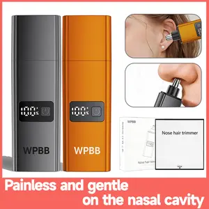 WPBB Electric Nose Hair Trimmer,Professional Painless Eyebrow & Facial Hair Trimmer for Men Women,Led Display Nose Clipper,Nose and Ear Hair Trimmer Travel,Easy to Clean,Gifts for Men Women