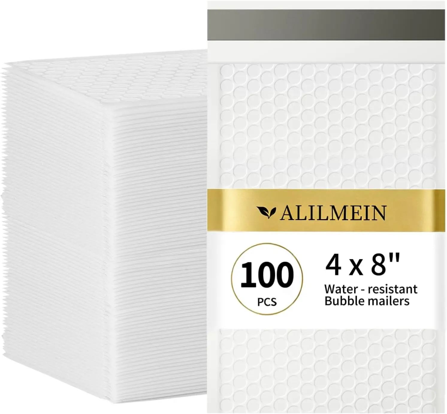 4×8" Inch Bubble Mailers 100 Pack Small Bubble Mailers Waterproof Padded Envelopes Self Seal Adhesive Shipping Bags for Mailing Cards Jewelry Makeup and Small Business Packaging