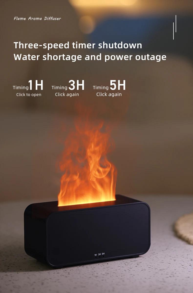 Kinscoter Mini Aroma Diffuser Air Humidifier Ultrasonic Cool Mist Maker Fogger LED Essential Oil Flame Lamp Difusor with 7-Color LED Lighting Modes & Timer Settings