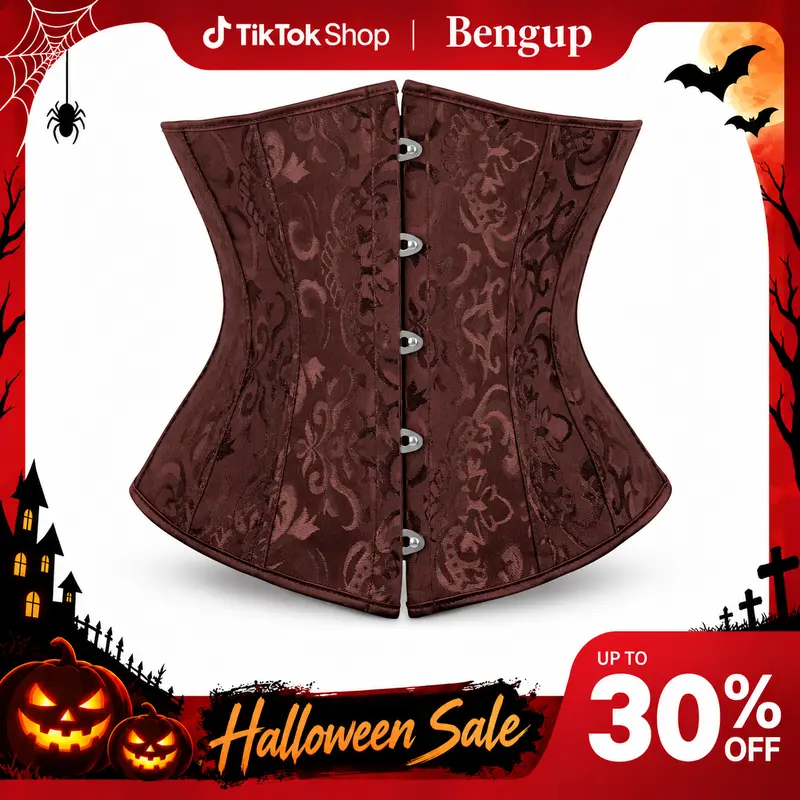 Bengup Underbust Corsets for Women Black Corset Top Waist Trainer Fashion Bustier Plus Size Gothic Corset for Halloween Costumes Parties Minimalist Basic Shapewear Bodysuit 9427-Z1,sohochic