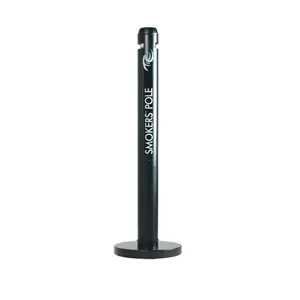 Rubbermaid Commercial Products RCP R1BK Steel Smoker's Pole - Black, Barbecue Utensils with Oxygen Restricting Design, Quick-Release Push Button, Contributes to LEED Points (1)