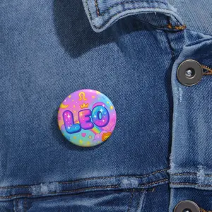 Custom Leo Pin Buttons, Cute Zodiac Pin, Personalized Button Badges, Astrology Gifts, Festival Accessories, Party Favors