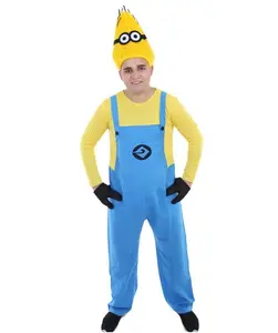 Men Kevin Costume Vibrant Yellow & Blue Movie-Inspired Outfit, Flame-retardant Synthetic Fabric-Multiple Size