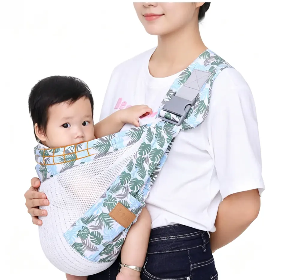 Lightweight Portable Newborn Baby Carrier Sling, Hands-Free Horizontal Front Carry Nursing Wrap, Ergonomic Breastfeeding Baby Holder for 0-36 Months Infant Outings