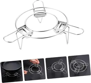 Telescopic Folding Steam Rack Foldable Cooling Stainless Steel Cooling Racks Steaming Basket Food Steamer Basket Rice Cooker Steamer Table Grill Vegetable 304 Stainless Steel Round