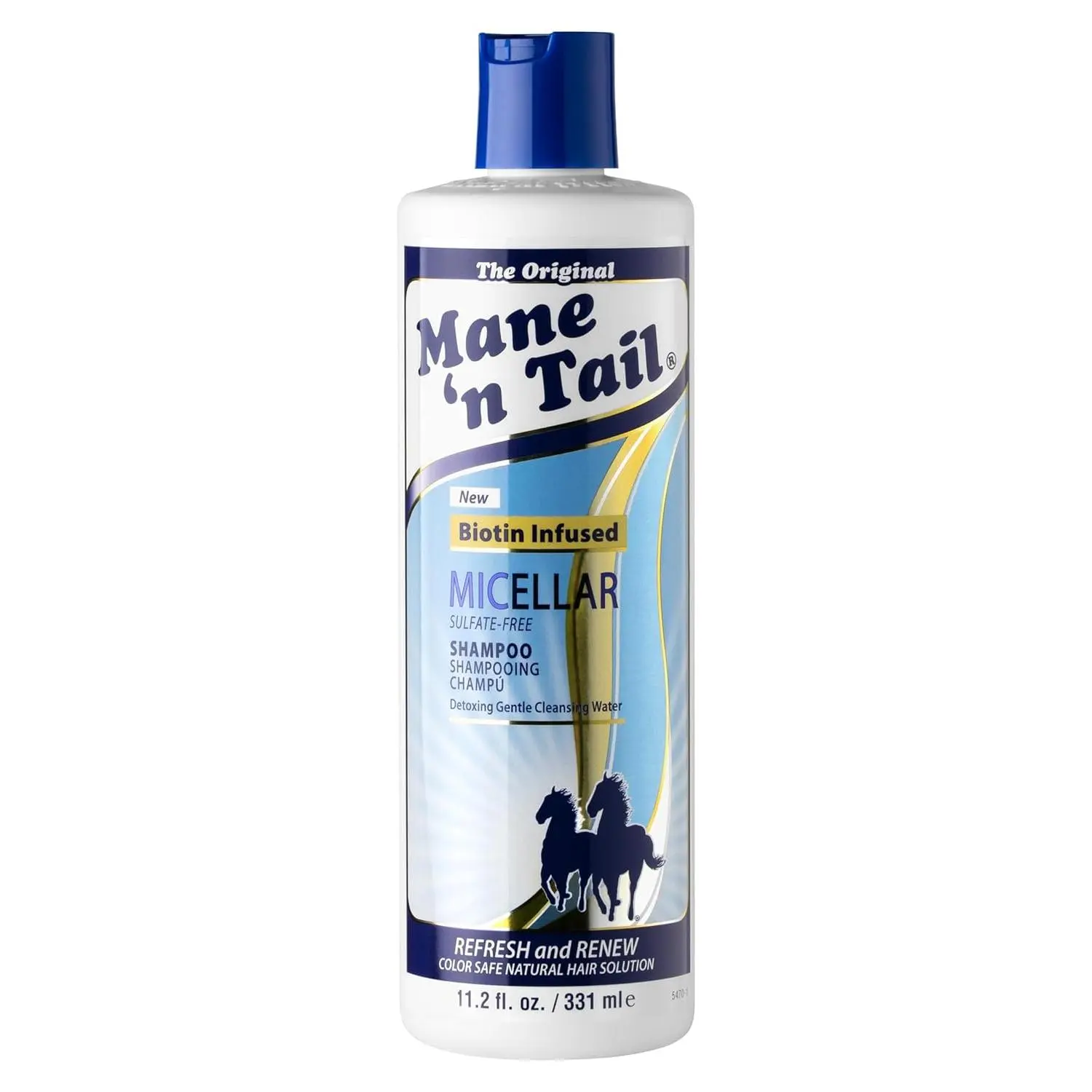 MANE 'N TAIL Nourishing and Strengthening Micellar Shampoo, Biotin-Rich Cleanser with Coconut Oil for Dyed Hair, Adults, 11.2 fl oz (331 ml), Hair Dye Shampoo, Cleansing Shampoo