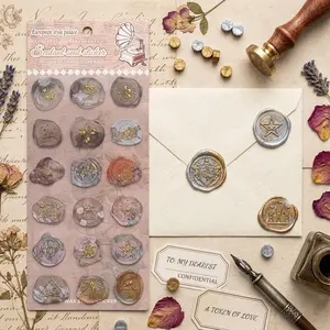 Wax Seal Stamps, High-Quality Embossing Stickers for Scrapbooks, Notebooks, Envelopes, DIY Seals, European Style Decorative Stickers, Scrapbooking