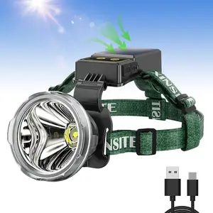 LED Rechargeable Headlamp, Super Bright Headlamp with Motion Sensor, Solar , 3 Modes  Headlamps for Outdoors, Camping, Hiking, and