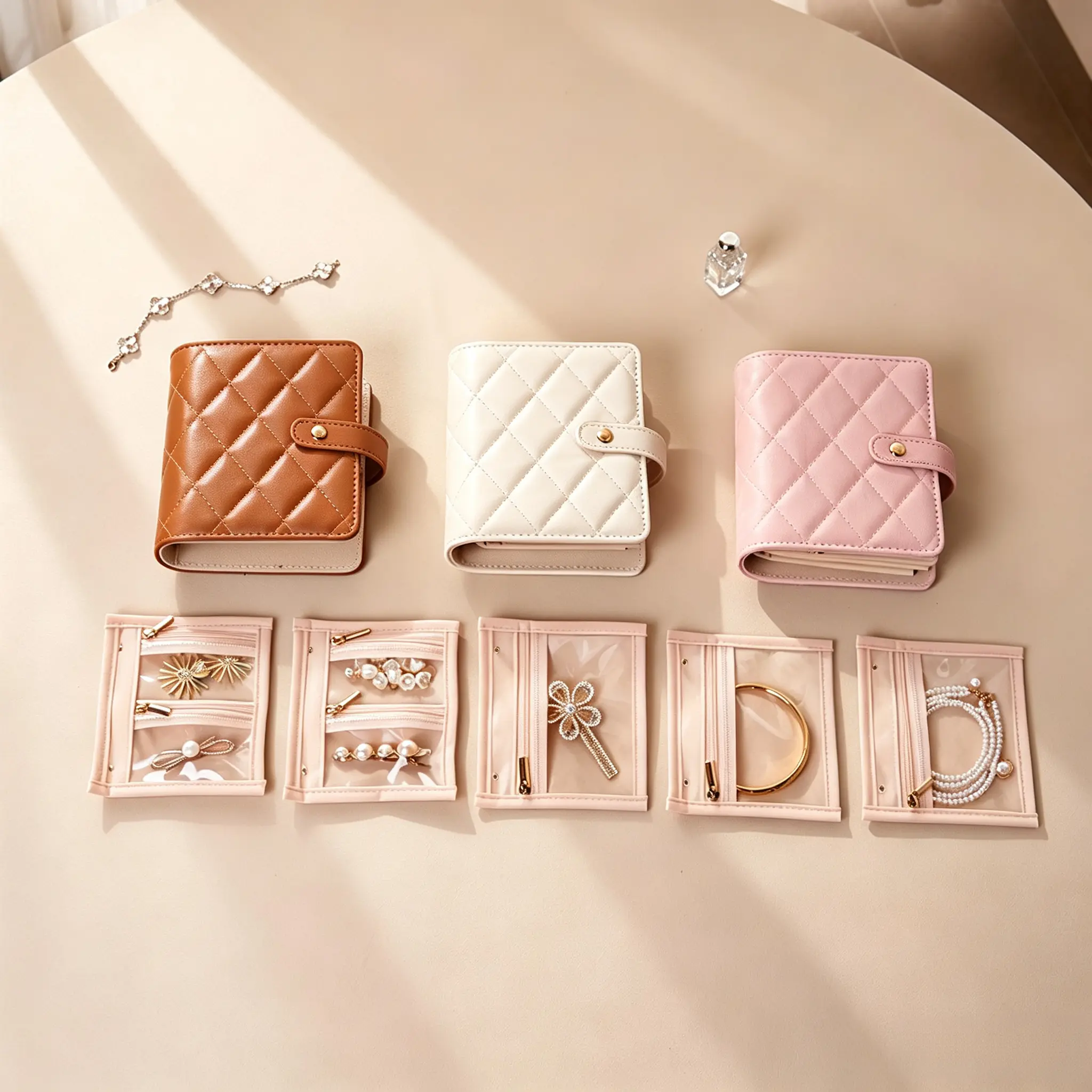 Jewelry Pocket Case Travel Jewelry Bag,Portable Jewelry Book Organizer, Anti 5PCS Oxidation Clear PVC Zipper Pouches Travel Jewelry Storage Case, Tangle Free Jewelry Holder for Earrings Necklaces Bracelets Bangles, Travel Essentials