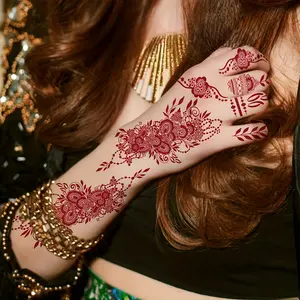 Hand Back Arm Body Art Temporary Tattoo Stickers, 2 Sheets, Lace Fashion Mandala, Men & Women Floral Design