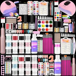 Major Dijit Acrylic Nail Kit with LED Lamp & Electric Drill - 12 Colors Acrylic Powder Monomer, Base/Top Coat, Tips/Glitter/Nail Charms |   Nail Kit for Beginners with Everything