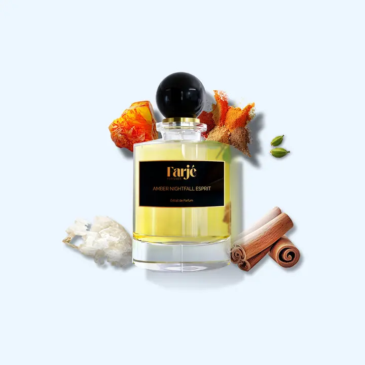 Farje Perfumes – Amber Nightfall Esprit Extrait De Parfum Unisex 100ml – Finest Niche Quality Ingredients – Warm Spicy Amber Fragrance with Cinnamon, Cardamom and Musk – Deep, Elegant and Long Lasting
