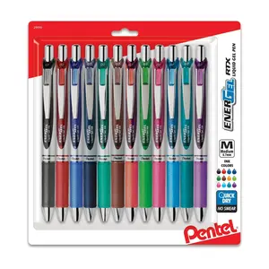 EnerGel RTX Refillable Liquid Gel Pen, (0.7mm) Assorted Ink 12-pk