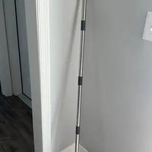 GLUMZRK 3-in-1 Floor Scrub Brush with Long Handle, Adjustable Silicone Squeegee & Stiff Bristle, 360° Rotating Head for Deep Cleaning, Versatile for Shower, Bathroom, Patio, Garage, Kitchen, Wall, Deck