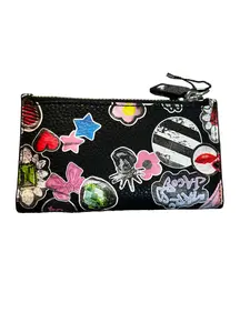 Pre-owned MARC JACOBS Leather Small Leather Goods Sticker Black Wallet New