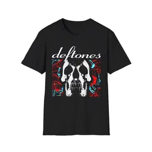 Deftones T-shirt Deftones Skull Black Band Concert Shirts Men's Punk Hip Hop T-Shirt Gothic Vintage Rock Tee Shirt Unisex Streetwear Top Novelty Graphic T Shirt funny tshirt Undershirts Tees Casual Streetwear Classic Plain Men's Women Cotton Moisture