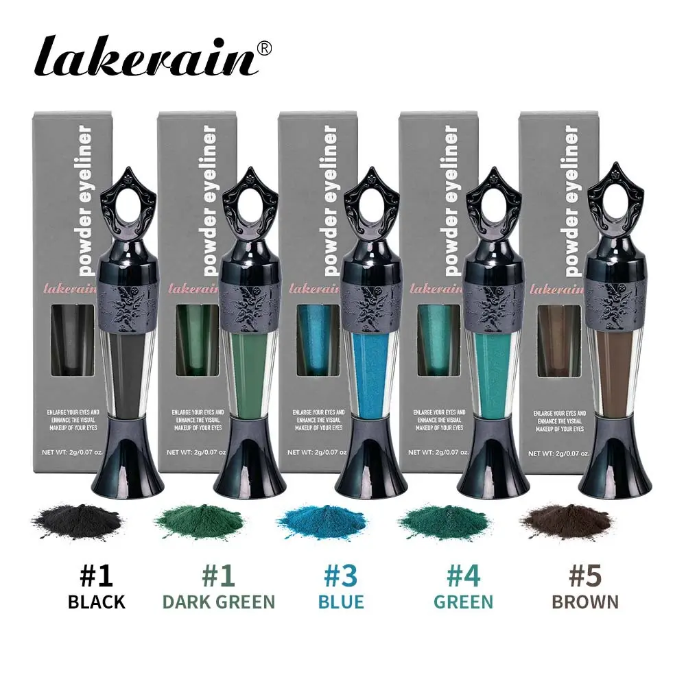 1PC Lakerain Powder Eyeliner, 5 Colors Available, Long-Lasting Smudge-Proof, Waterproof Colorful Eyeliner Powder, Pigmented Eye Makeup for Party & Daily, Loose Powder Eyeliner, Vivid Color Eyeliner