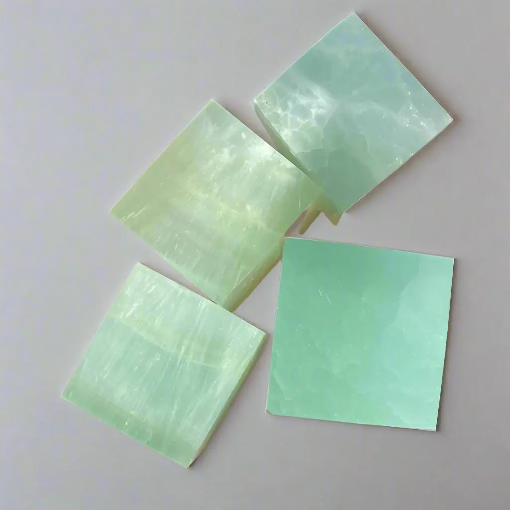 Pistachio Calcite Cube – Polished Pale-Green Trade Material