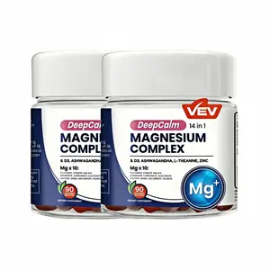 Limited time sale, VEV DeepCalm 14-in-1 Magnesium Gummies Complex – Magnesium Glycinate Multivitamin Complex Supplement, D3, Ashwagandha, L-theanine, Zinc – 90 Count, Vegan, No Sugar,supplements for men and women,Magnesium for Bone Health