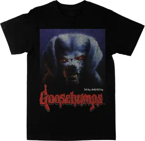 Philcos Men’s Short Sleeve Cotton Goosebumps Graphic Tee Black Crewneck T-Shirt S-4XL