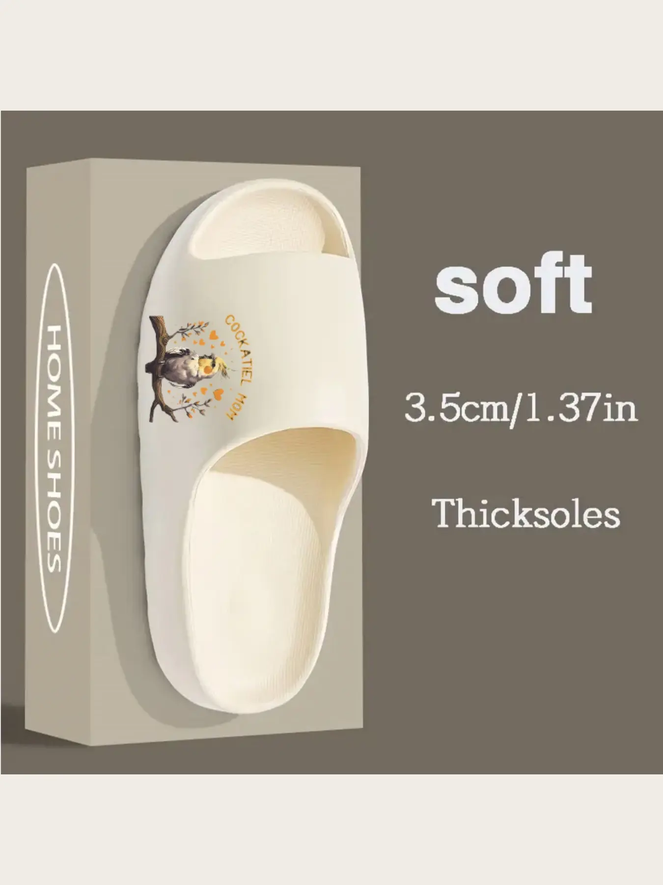 Cockatiel Mom Slippers Women Men Cute Parrot Bird Print Comfortable Indoor Home Slippers Soft Non-Slip House Shoes for Bird Lovers Animal Themed Footwear