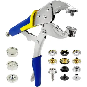 Snap Fastener Tool,Snap Tool for Boat Covers, Heavy Duty Snap Setter Pliers Canvas Snap Fasteners Kit Includes 60 Sets 15mm Stainless Snaps