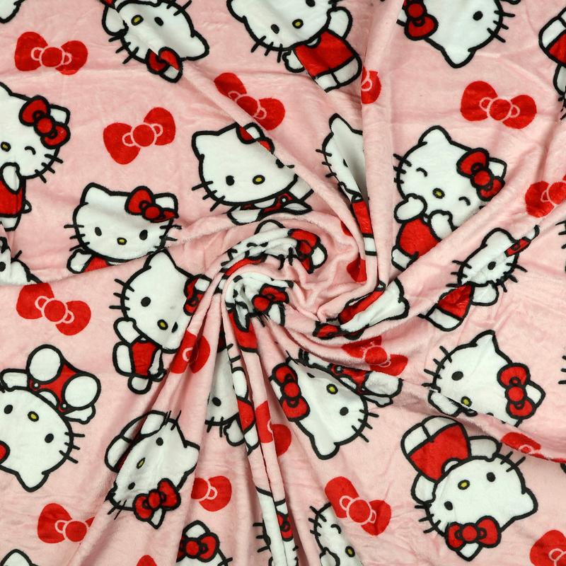 Hello Kitty Bow Surprise Character Hugger Pillow and Fleece Throw Blanket Set